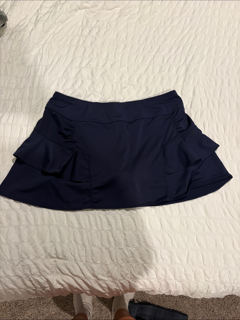 Athleta Navy Ruffle Hem Skort
